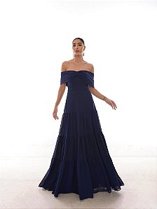 Vestido Longo Ombre Azul Marinho