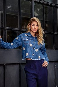 Jaqueta Jeans Poa Prata