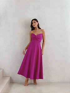 Vestido Midi Tomara Que Caia Prin Fucsia