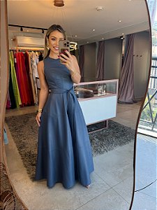 Vestido Longuete Courino Astana Azul Jeans