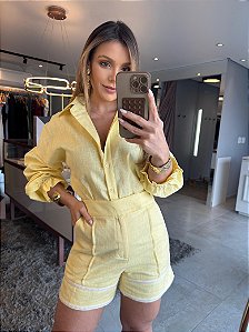 Conjunto Linho Aviamento Lucy Amarelo