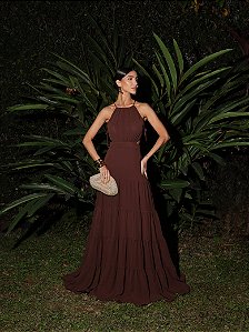 Vestido Longo Suzi Marrom