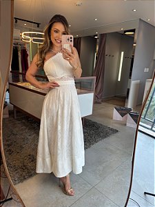 Vestido Midi Renda Aurora Off