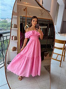 Vestido Longuete Laise Clary Rosa