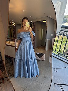 Vestido Longuete Laise Clary Azul