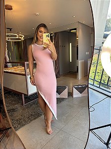 Vestido Midi Assimétrico Luiza Rosa