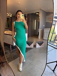Vestido Midi Assimétrico Luiza Verde