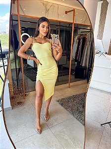 Vestido Midi Strong Tave Amarelo