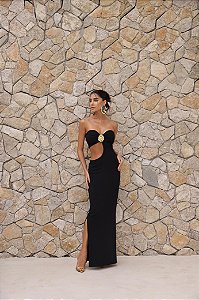 Vestido Longo Tomara Que Caia Mar Preto