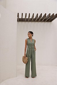 Macacão Pantalona Ariela Verde