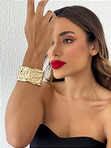 Bracelete Folheado Organico Dourado