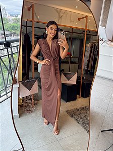 Vestido Longuete MC Tave Marrom