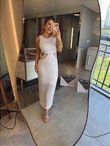 Vestido Midi Tricot Iza Branco
