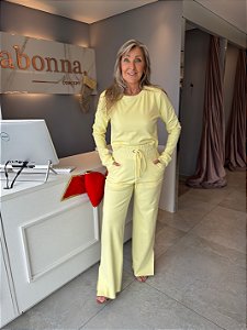 Conjunto Cloe Manga Longa Azul Amarelo