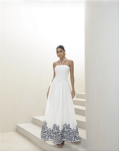 Vestido Longo Laise Bordado Branco