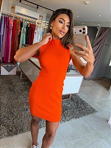 Vestido Curto Bolinha Strong Coral