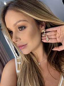 Brinco Organico Folheado Dourado Sey