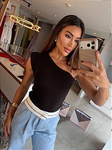 Blusa Um Ombro One Preto