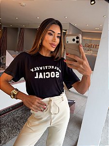 Camiseta Social Preto