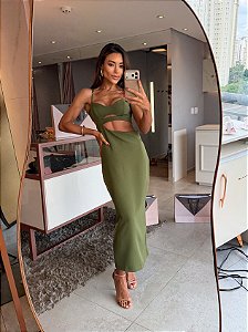 Vestido Midi Meia Taça Luiza Verde