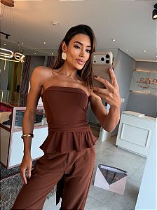 Blusa Tomara Que Caia Stella Chocolate Cream