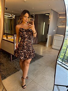 Vestido Curto Animal Print Fanny