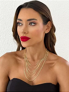 Colar Correntes Dourado Mimi