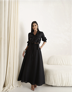 Conjunto Linho Elis Preto
