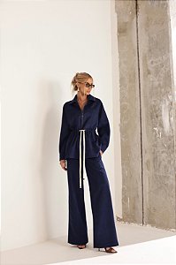 Conjunto Aveludado Isis Azul Marinho