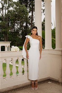 Vestido Midi Laço Ombro Off