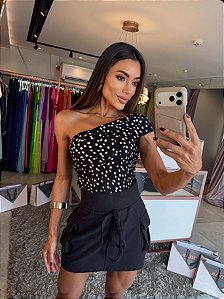 Blusa Bambi Um Ombro Preto