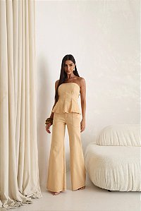 Conjunto Sarja Tomara Que Caia Thassia Amarelo Manteiga