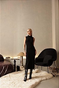 Vestido Longuete Tricot Bugatti Preto