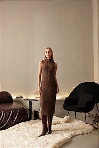 Vestido Longuete Tricot Bugatti Chocolate