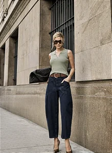 Calça Jeans Barrel Lui Azul