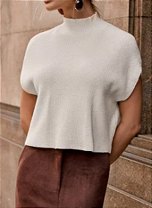 Blusa Tricot Sem Manga Off