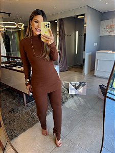 Conjunto Bali Manga Longa Chocolate Creamy