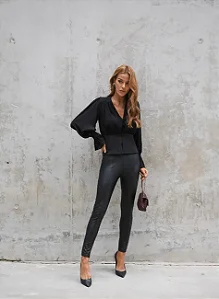 Calça Skinny Courino Preta