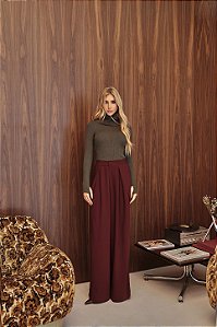 Calça Alfaiataria Prega Marsala