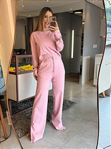 Conjunto Cloe Manga Longa Rosa