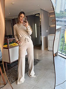 Conjunto Cloe Manga Longa Creme Etherno
