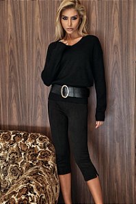 Blusa Tricot Interno Fluffy Lilian Preto