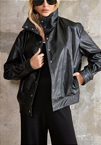 Jaqueta Bomber Courino Lilian Preto