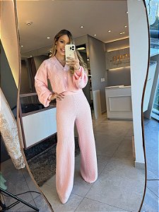 Conjunto Tricot Flavia Rosa