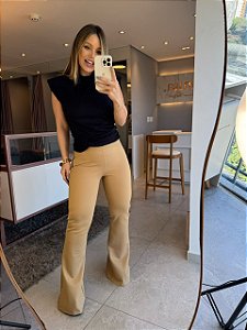 Calça Lipo Flare Modeladora Ami Roma Areia