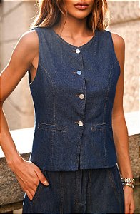 Colete Jeans Feminino em Jeans Light