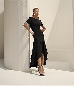Vestido Saia Dupla Mulet Preto PRÉ VENDA ENVIO EM 28/10