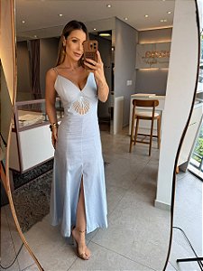 Vestido Midi Concha Itacaré Azul