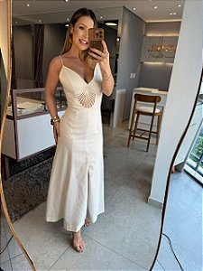 Vestido Midi Concha Itacaré Areia