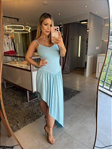 Vestido Assimétrico Lorena Azul Claro